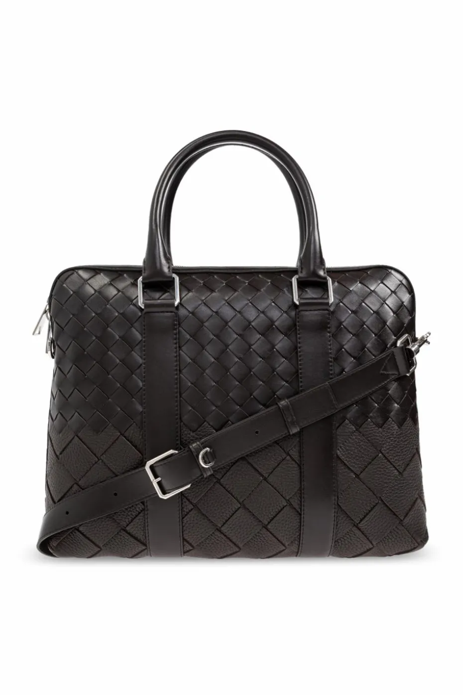 Bottega Veneta BRĄZOWY Skórzana torba na dokumenty