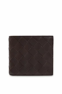 Bottega Veneta BRĄZOWY Skórzany składany portfel