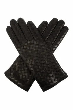 Bottega Veneta BRĄZOWY Skórzane rękawiczki