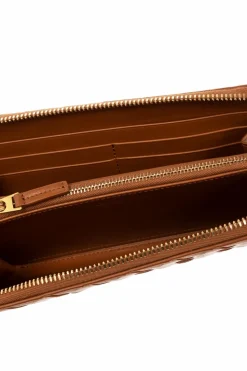 Bottega Veneta BRĄZOWY Skórzany portfel