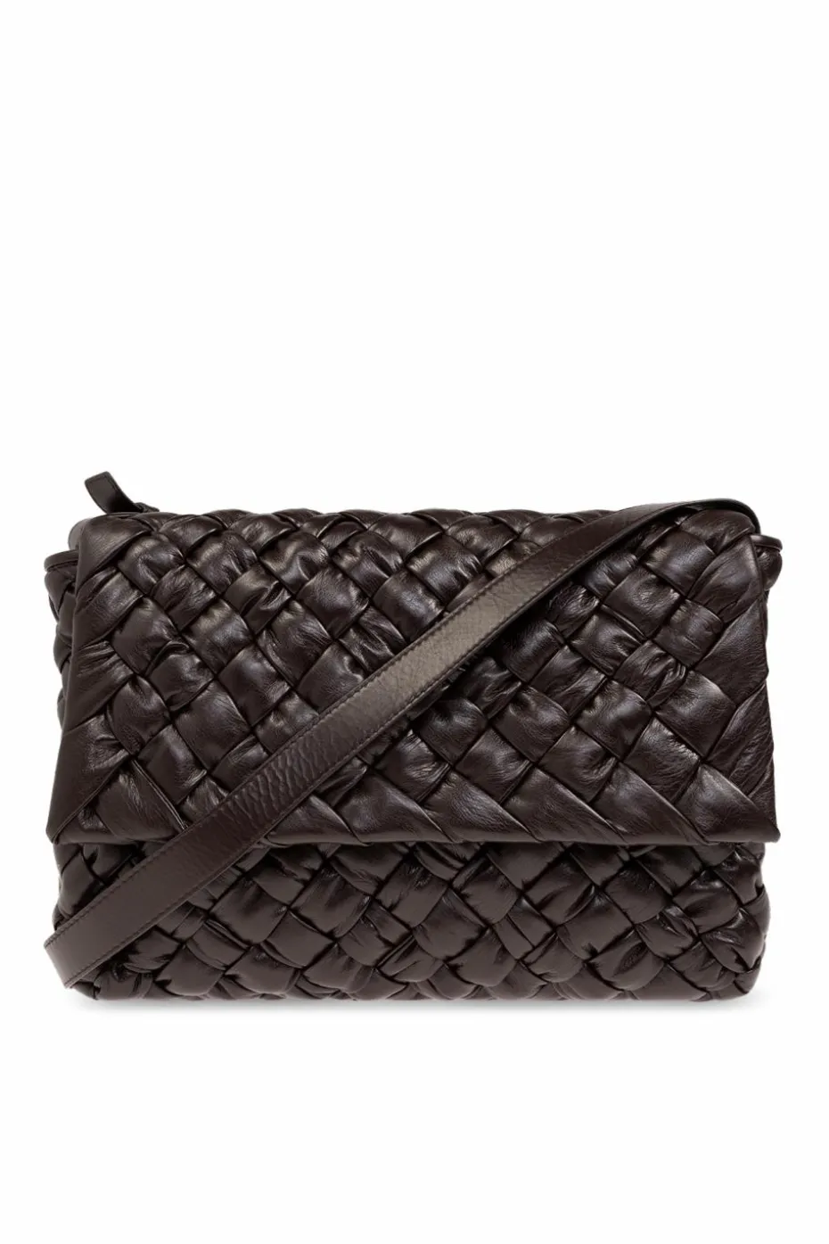 Bottega Veneta BRĄZOWY Torba na ramię ‘Rumple Medium’