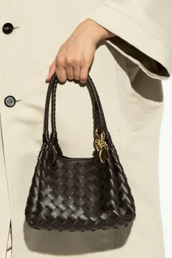 Bottega Veneta BRĄZOWY Torba do ręki `Parachute Small`