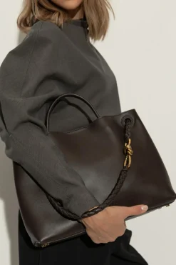 Bottega Veneta BRĄZOWY Torba do ręki `Andiamo Medium`