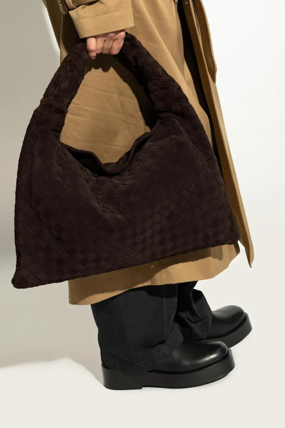 Bottega Veneta BRĄZOWY Torba do ręki `Hop Small`
