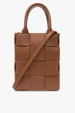 Bottega Veneta BRĄZOWY Torba na ramię ‘Cassette Mini’