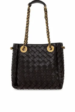 Bottega Veneta BRĄZOWY Torba na ramię `Parachute Small`