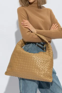 Bottega Veneta BRĄZOWY Torba na ramię `Hop Medium`