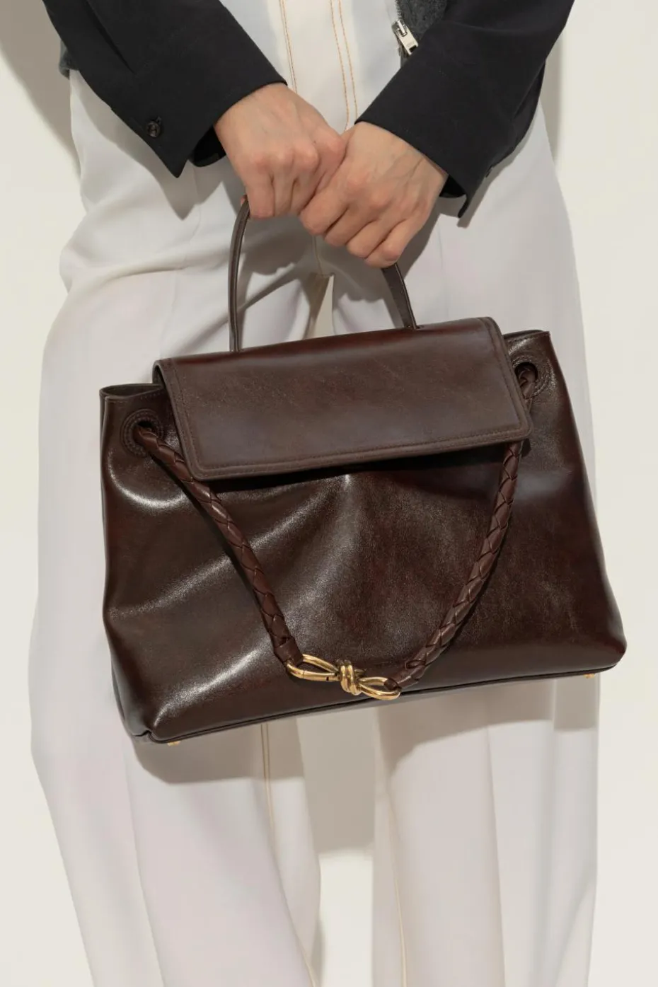 Bottega Veneta BRĄZOWY Torba do ręki `Ciao Ciao`
