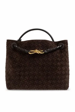 Bottega Veneta BRĄZOWY Torba do ręki `Andiamo Medium`