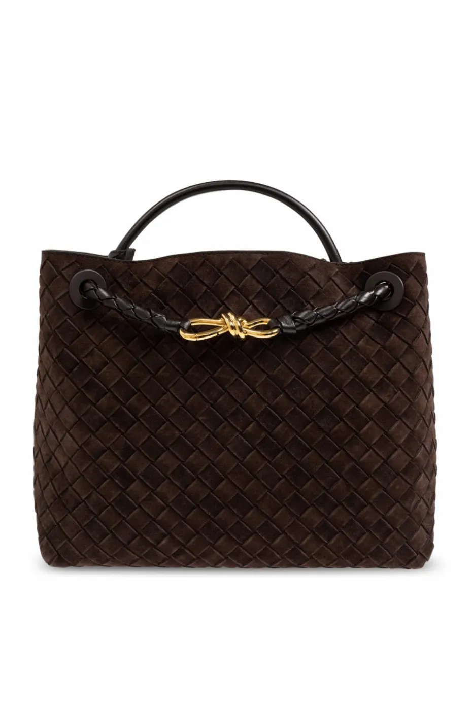 Bottega Veneta BRĄZOWY Torba do ręki `Andiamo Medium`