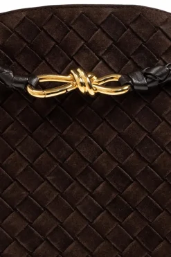 Bottega Veneta BRĄZOWY Torba do ręki `Andiamo Medium`