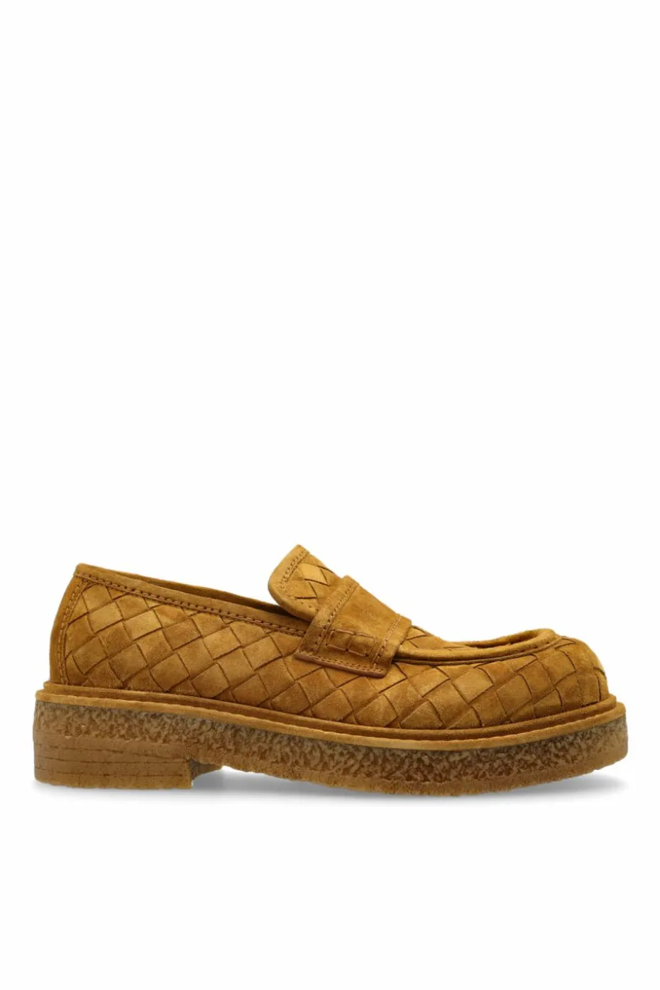 Bottega Veneta BRĄZOWY Zamszowe buty typu `Loafers`