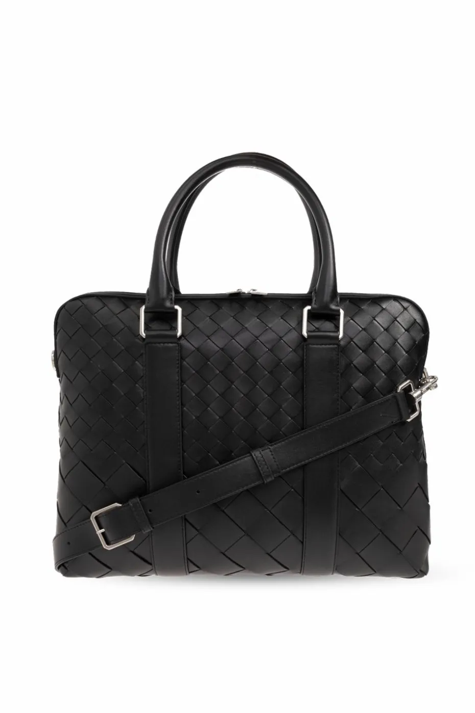 Bottega Veneta CZARNY Aktówka z plecionką ‘Intrecciato’