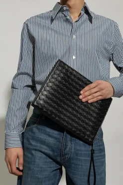 Bottega Veneta CZARNY Etui na dokumenty ‘Classic Intrecciato Medium’