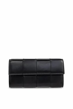 Bottega Veneta CZARNY Skórzany portfel