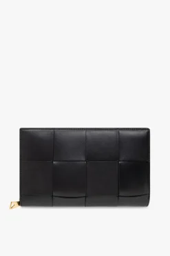 Bottega Veneta CZARNY Skórzany portfel