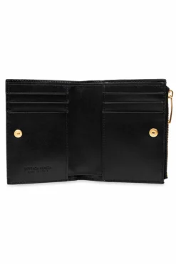 Bottega Veneta CZARNY Skórzany portfel