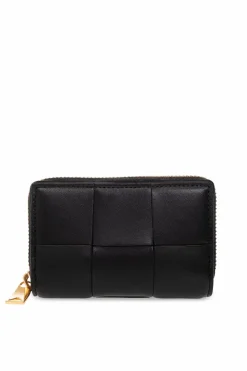 Bottega Veneta CZARNY Skórzany portfel