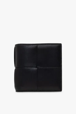 Bottega Veneta CZARNY Skórzany składany portfel