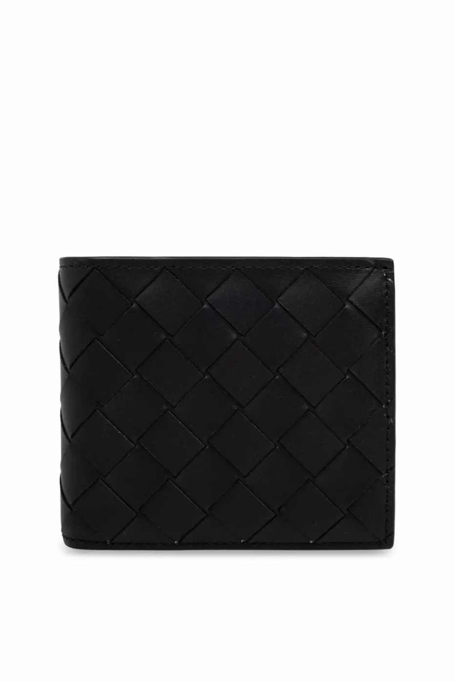 Bottega Veneta CZARNY Skórzany składany portfel