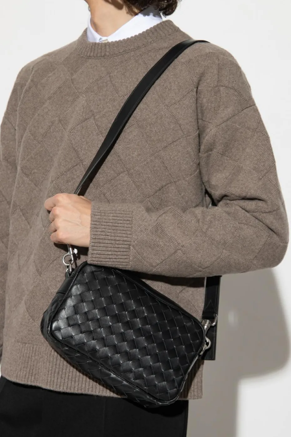 Bottega Veneta CZARNY Skórzana torba na ramię