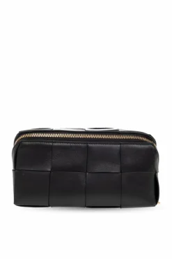 Bottega Veneta CZARNY Skórzana kosmetyczka