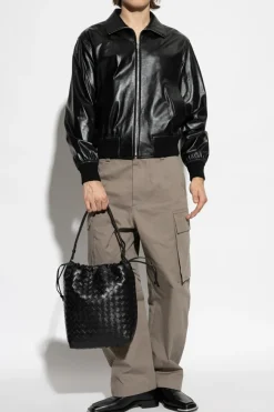 Bottega Veneta CZARNY Skórzana kurtka