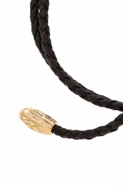 Bottega Veneta CZARNY Skórzana bransoleta