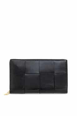 Bottega Veneta CZARNY Skórzany portfel