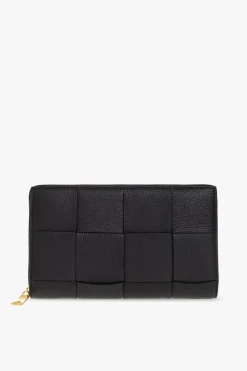Bottega Veneta CZARNY Skórzany portfel