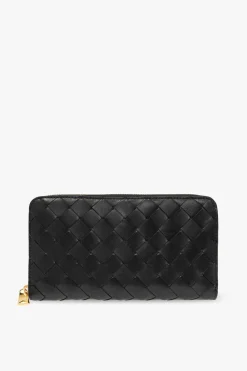 Bottega Veneta CZARNY Skórzany portfel