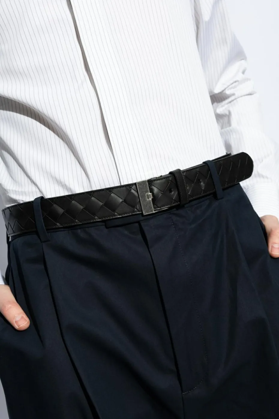 Bottega Veneta CZARNY Skórzany pasek