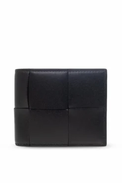 Bottega Veneta CZARNY Skórzany składany portfel