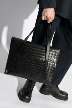 Bottega Veneta CZARNY Skórzana aktówka