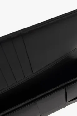 Bottega Veneta CZARNY Skórzany składany portfel