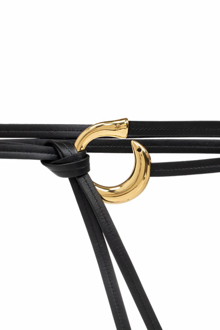 Bottega Veneta CZARNY Skórzany pasek