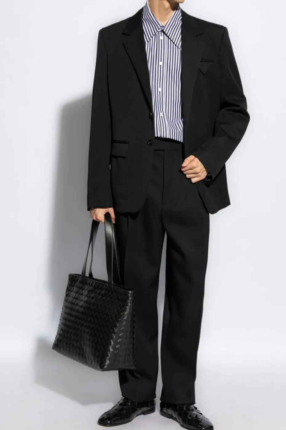 Bottega Veneta CZARNY Spodnie w kant