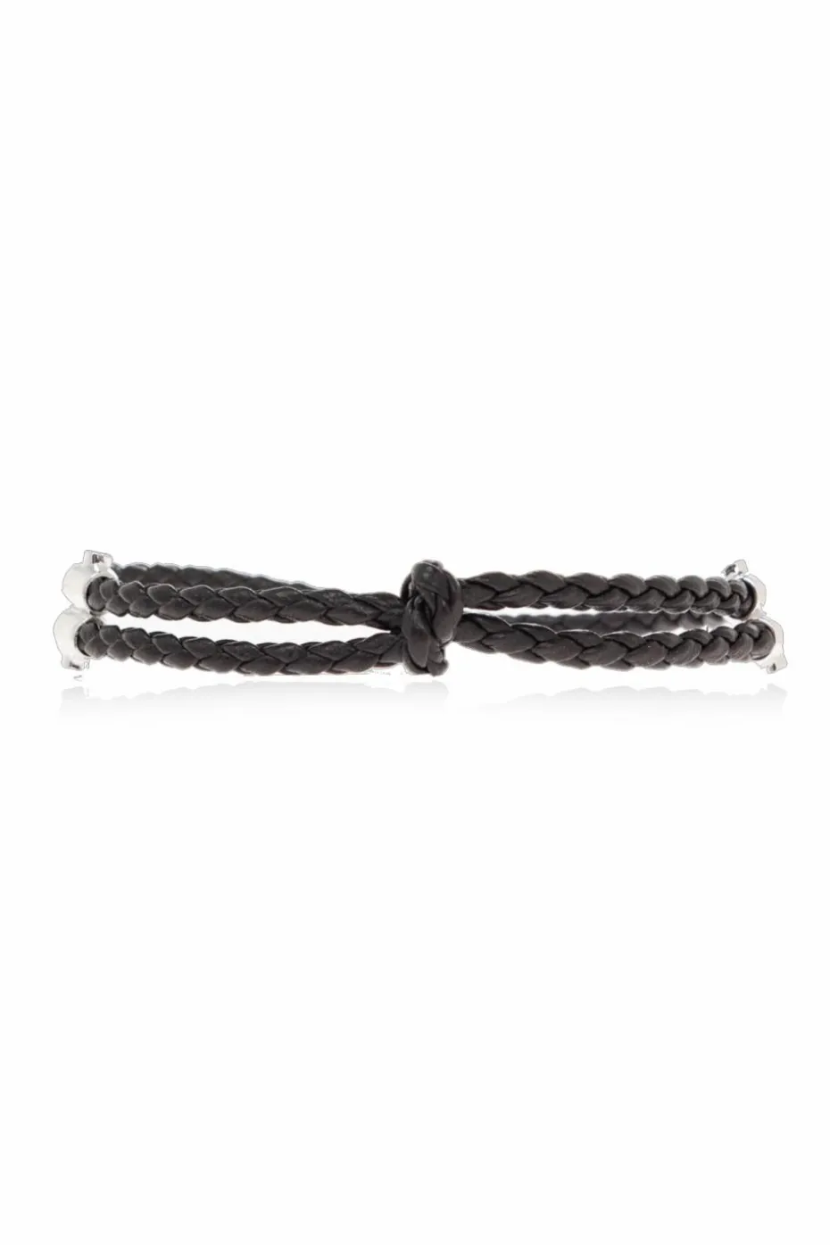Bottega Veneta CZARNY Srebrna bransoleta