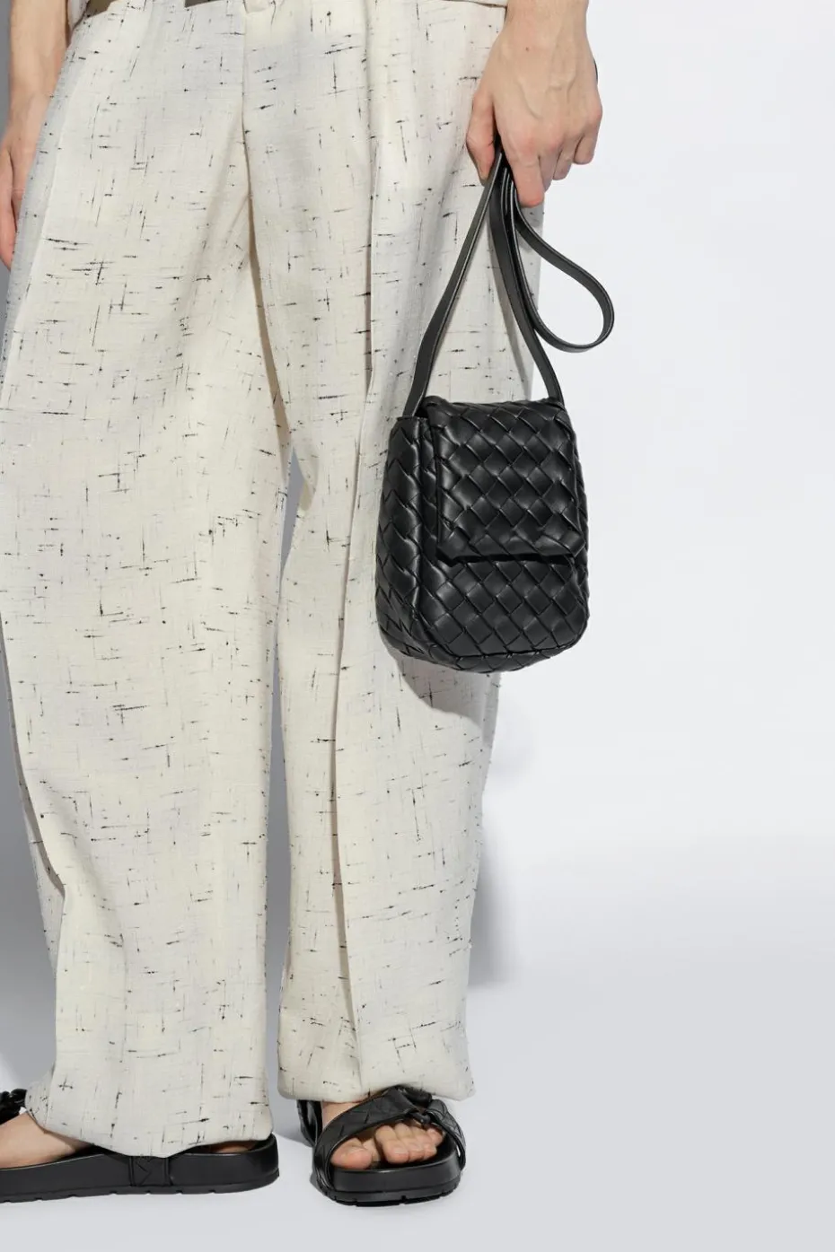 Bottega Veneta CZARNY Torba na ramię ‘Vertical Cobble Mini’