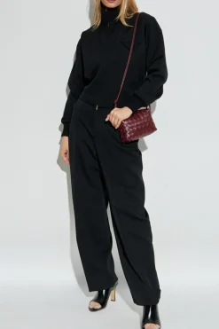 Bottega Veneta CZARNY Wełniana kurtka