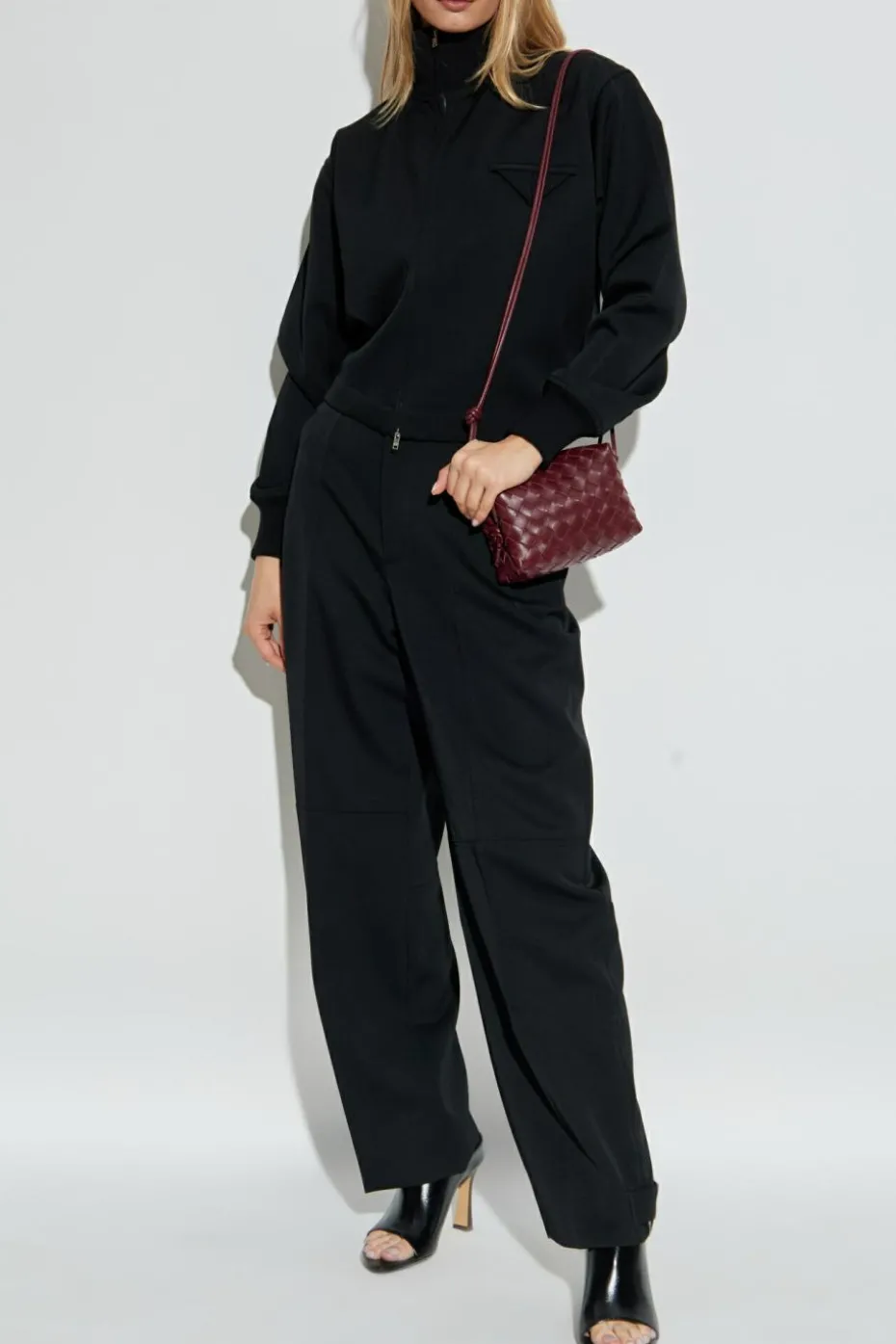 Bottega Veneta CZARNY Wełniana kurtka