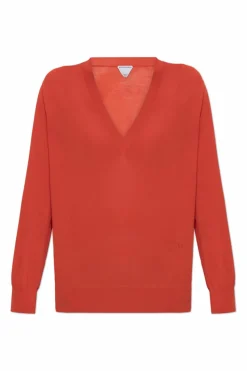 Bottega Veneta CZERWONY Kaszmirowy sweter