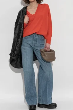 Bottega Veneta CZERWONY Kaszmirowy sweter