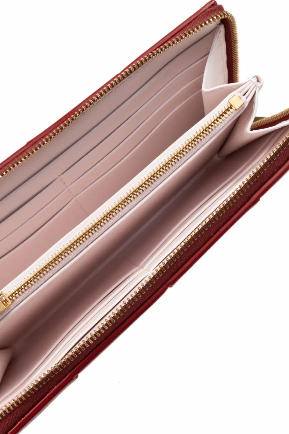 Bottega Veneta CZERWONY Skórzany portfel