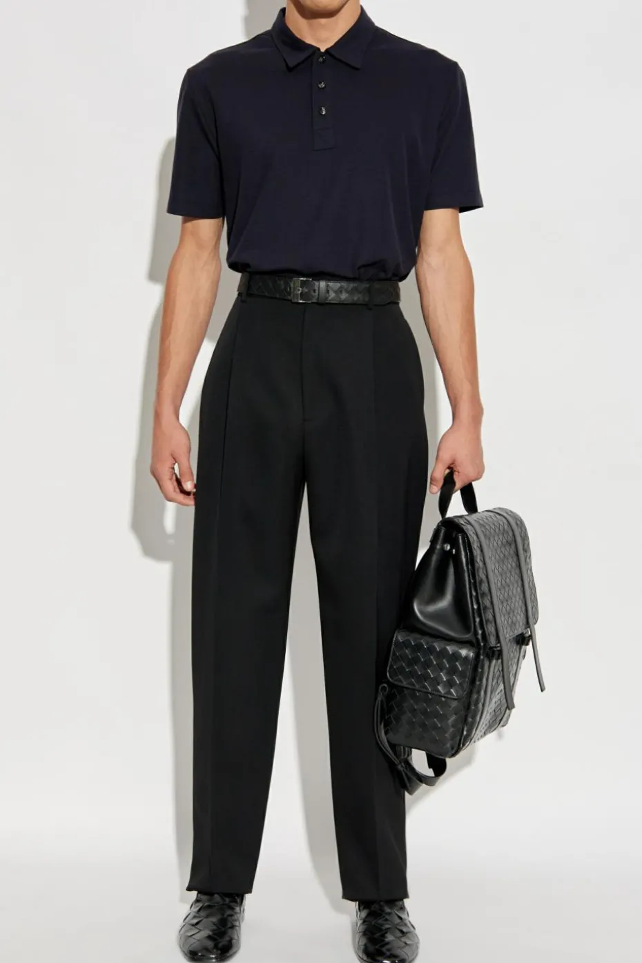 Bottega Veneta GRANATOWY Bawełniane polo z logo