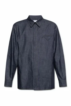 Bottega Veneta GRANATOWY Jeansowa koszula