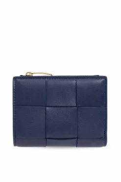 Bottega Veneta GRANATOWY Skórzany portfel