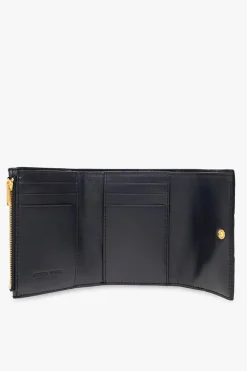 Bottega Veneta GRANATOWY Skórzany portfel