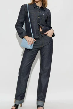 Bottega Veneta GRANATOWY Kurtka jeansowa