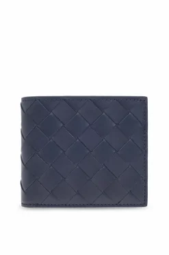 Bottega Veneta GRANATOWY Skórzany portfel